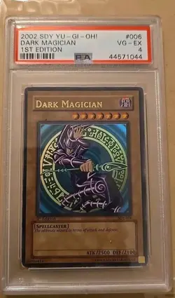 2002 YuGiOh Dark Magician SDY-006 1st Edition PSA 4 Glossy - Image 1