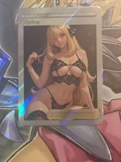 Pokemon Cynthia Anime Waifu Custom DIY Trainer Art Pokemon card - Image 2