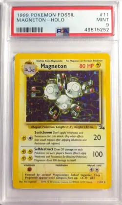 1999 MAGNETON HOLO FOSSIL PSA 9 MINT #11 POKEMON TRADING CARD GAME TCG WOTC - Image 1