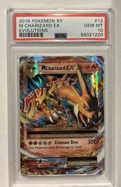 M CHARIZARD EX 2016 Pokemon #13/108 PSA 10 GEM MINT XY Evolutions Holo Card - Image 1