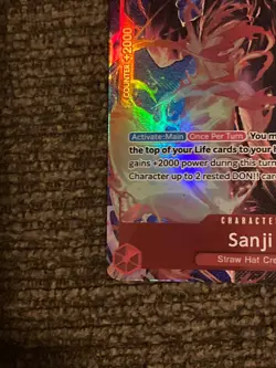 One Piece Card - SANJI OP01-013 (R) Alt Art Romance Dawn English - Image 2