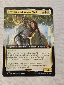 Aragorn and Arwen, Wed (Extended Art) - Light Play MTG - Image 1