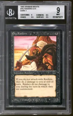 Magic MTG Arabian Nights Erg Raiders Dark BGS 9 (9, 8.5, 9.5, 9.5) NEAR MINT NM - Image 1