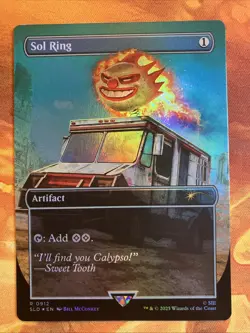 MTG Rainbow Foil Borderless Sol Ring Secret Lair: PlayStation Promo Near-Mint!! - Image 1