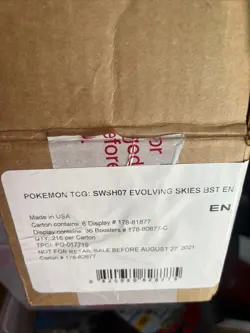 Pokemon Evolving Skies EMPTY Booster Box case No Cards - Display case Only - Image 1