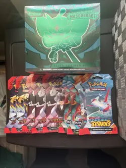Pokemon Twilight Masquerade ETB - Sealed Lot w/9 Mixed Sleeved Packs All New 🔥 - Image 1