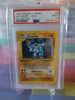 PSA 9 MINT Pokemon MACHAMP Rare 1st EDITION Holo - Deck Exclusive - Image 1