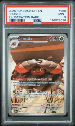 2025 POKEMON DRI EN-DESTINED RIVALS ILLUSTRATION RARE #186 CRUSTLE PSA 9 - Image 1