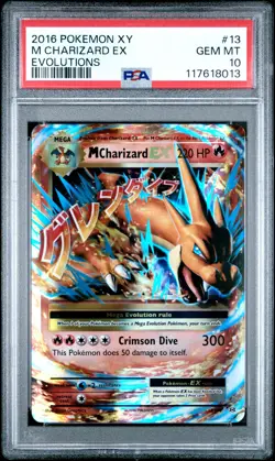 2016 POKEMON XY EVOLUTIONS #13 M CHARIZARD EX PSA 10 - Image 1