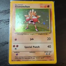 Pokemon TCG Hitmonchan Base Set 7/102 Holo 1999-2000 Wizards Base Set - Image 1