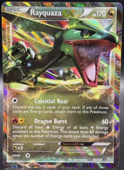 Pokemon TCG - RAYQUAZA EX - 85/124 - HOLO ULTRA RARE - DRAGONS EXALTED 2012 - NM - Image 1