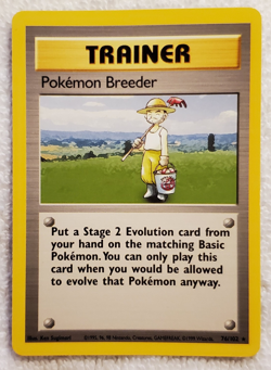 Pokemon Breeder #76 Rare Base Set Trainer English 1999 Pokemon TCG Vtg EX - Image 1