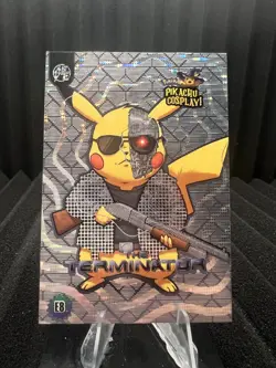 Terminator (Pikachu) #E8 - Silver Holo Box Hit Electric Pikachu Cosplay Pokemon - Image 1