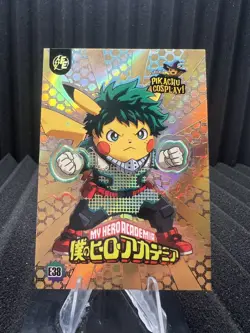 My Hero Academia (Pikachu) #E38 - Gold Holo Box Hit - Pikachu Cosplay Pokemon - Image 1