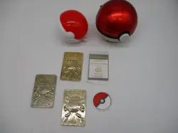 POKEMON VINTAGE ITEMS GOLD POLIWHIRLS LOT & BK POKEBALL PRE-OWNED - Image 1