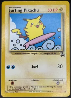 Pokemon TCG Surfing Pikachu Black Star Promo WOTC #28 LP/NM - Image 1