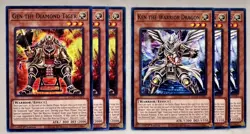 Yugioh! 3x Ken the Warrior Dragon Gen the Diamond Tiger AGOV Common 1st Ed NM - Image 1