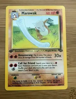 Pokemon Marowak Stage 1 Card 39/64 1999 1st Edition - Image 1