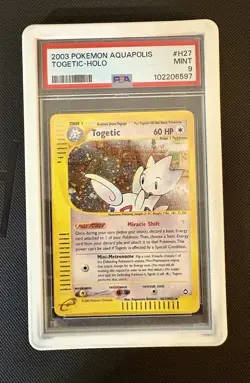Togetic Holo H27/H32 Aquapolis 2003 Pokemon Card PSA 9 Mint - Image 1