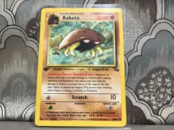 Pokemon Kabuto Fossil 1st Edition Common Card 50/62 - Image 1