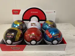 Set Of 6 Pokemon Pokeball Tins - SEALED WITH DISPLAY BOX B25 D25 - Image 1