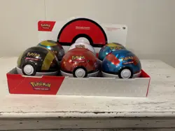 Set Of 6 Pokemon Pokeball Tins - SEALED WITH DISPLAY BOX B25 D25 - Image 2