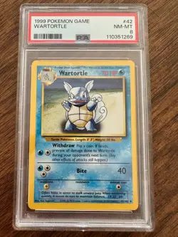 1999 POKEMON GAME WARTORTLE #42 PSA 8 NM-MT - Image 1