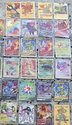 Large Pokemon lot: 100+ cards with gold metals and official V/VMAX/GX cards. - Image 3