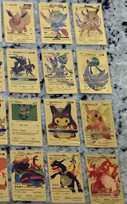 Large Pokemon lot: 100+ cards with gold metals and official V/VMAX/GX cards. - Image 5