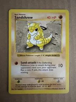 Pokemon - Shadowless Base Set - Sandshrew 62/102 - Common LP/NM - Image 1