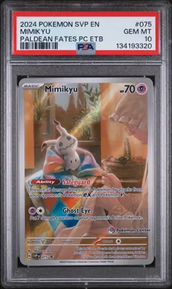 Mimikyu Paldean Fates Pokemon Center Promo 075 - SVP EN - PSA 10 - Image 1