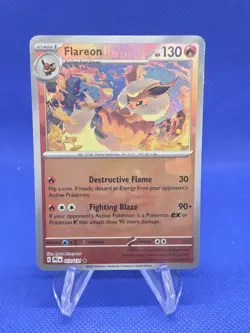 Pokemon Prismatic Evolutions Flareon 013/131 Master Ball Pattern Holo LP - Image 1