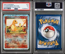 2002 POKEMON CHARMANDER REVERSE HOLO FOIL LEGENDARY COLLECTION #70 PSA 5 - Image 3