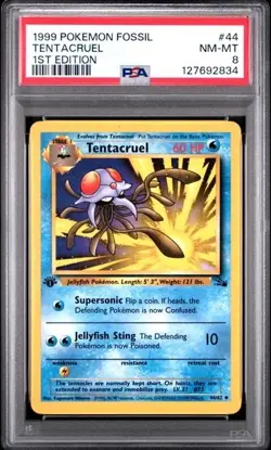 1999 Pokemon Fossil 1ST EDITION - #44 TENTACRUEL PSA 8, #54 SHELLDER PSA 6 - Image 3