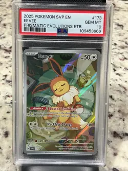 2025 POKEMON SVP EN-SV BLACK STAR PROMO #173 EEVEE PSA 10 - Image 1