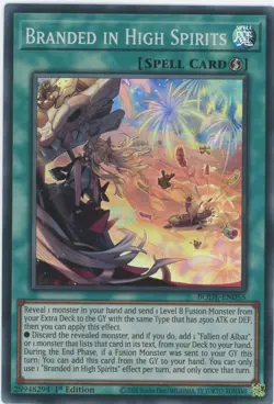 Yugioh BODE-EN055 Branded In High Spirits Super Rare 1st Edition NM YuGiOh Card - Image 1