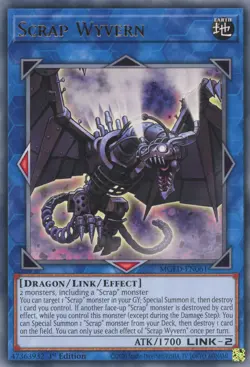 YUGIOH SCRAP WYVERN GOLD RARE MGED-EN061 1ST EDITION - Image 1