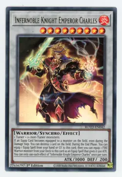 Yugioh ROTD-EN042 Infernoble Knight Emperor Charles 1st Edition Ultra Rare NM/LP - Image 1