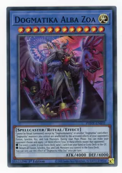 YUGIOH Dogmatika Alba Zoa PHHY-EN031 Super Rare Card 1st Edition - Image 1