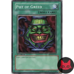 Yugioh Pot of Greed SD2-EN017 Common 1st Edition MP - Image 1