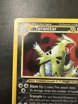 NEAR MINT! 1st Edition Tyranitar (12/75) Holo Neo Discovery Pokemon Card! - Image 2