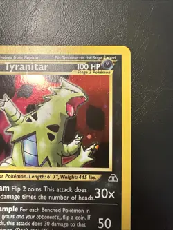 NEAR MINT! 1st Edition Tyranitar (12/75) Holo Neo Discovery Pokemon Card! - Image 3