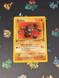 Pokemon Cards Geodude 47/62 Fossil FIRST EDITION WOTC - (MP+) - Image 1