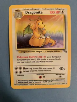 Dragonite 1999 Pokemon Cards WOTC Fossil Holo Rare 4/62 - Image 1