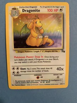 Dragonite 1999 Pokemon Cards WOTC Fossil Holo Rare 4/62 - Image 2