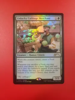 *Foil* Unlucky Cabbage Merchant Promo. LP. Avatar. MtG. See description. - Image 1