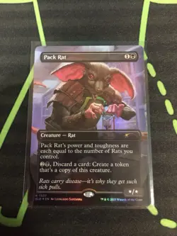 MTG Magic The Gathering Pack Rat Foil SLD Rare Secret Lair Rat Black Borderless - Image 1