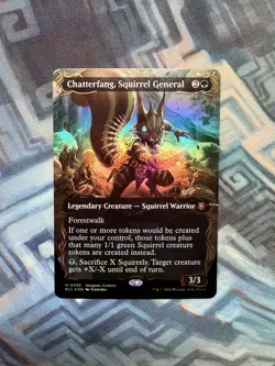 Borderless Raised Foil Chatterfang, Squirrel General NM- Unplayed Bloomburrow - Image 1