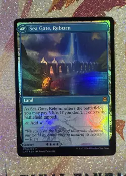 MTG Zendikar Rising Sea Gate Restoration / Sea Gate Reborn 076 Foil Mythic NM- - Image 1