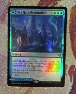 MTG Zendikar Rising Sea Gate Restoration / Sea Gate Reborn 076 Foil Mythic NM- - Image 2